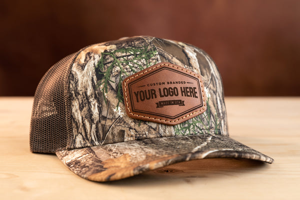 112P Camo Custom Leather Patch Hat