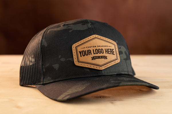 Richardson 862 Camo Custom Leather Patch Hat