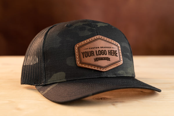 Richardson 862 Camo Custom Leather Patch Hat