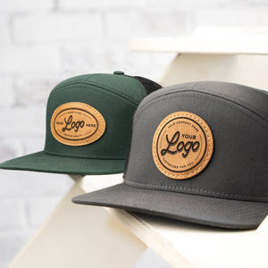 Flat Bill Custom Leather Patch Hats