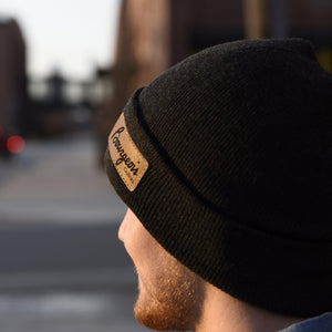 Custom Leather Patch Beanies