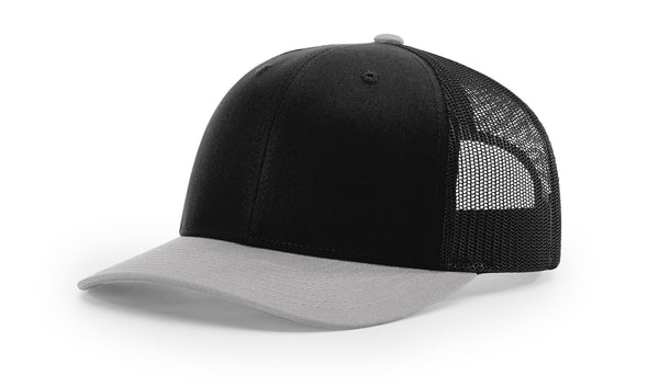 Richardson 112 custom leather patch hat in Combination, Black, and Grey