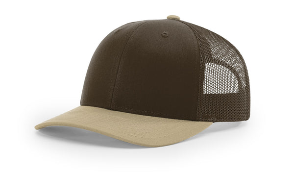 Richardson 112 custom leather patch hat in Combination, Brown, and Khaki