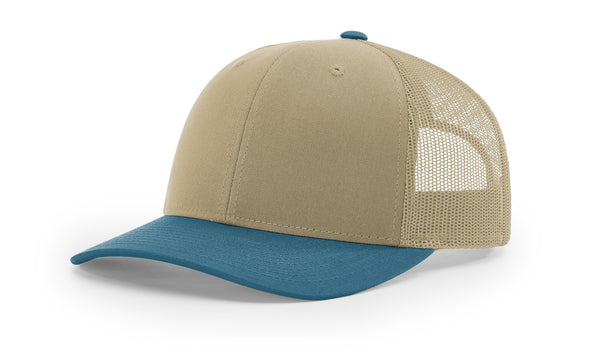 Richardson 112 custom leather patch hat in Combination, Khaki, and Legion Blue