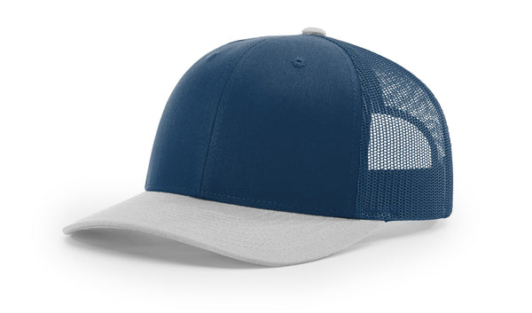 Richardson 112 custom leather patch hat in Combination, Light Blue, and Light Grey