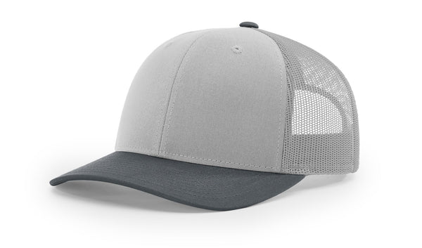 Richardson 112 custom leather patch hat in Combination, Light Grey, and Gunmetal