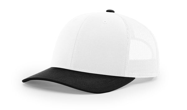 Richardson 112 custom leather patch hat in Combination, White, and Black