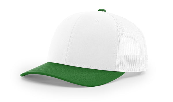 Richardson 112 custom leather patch hat in Combination, White, and Kelly