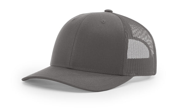 Richardson 112 custom leather patch hat in Solid with Charcoal accents