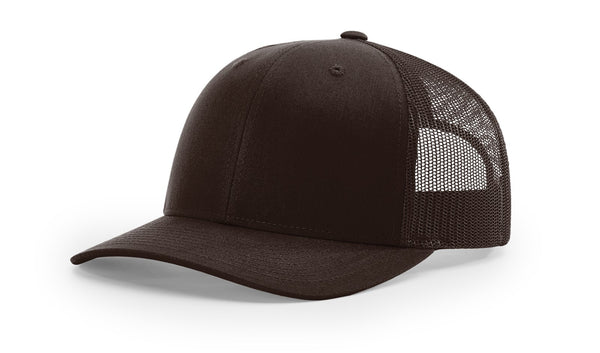 Richardson 112 custom leather patch hat in Solid with Coffee accents