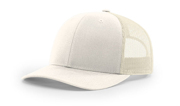 Richardson 112 custom leather patch hat in Solid with Cream accents
