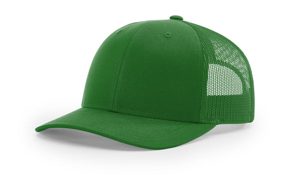 Richardson 112 custom leather patch hat in Solid with Kelly accents