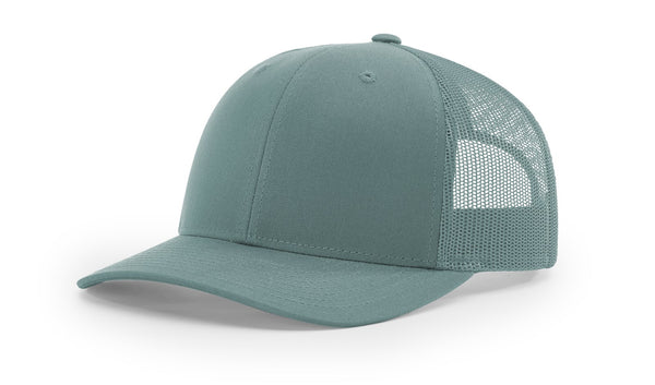 Richardson 112 custom leather patch hat in Solid with Smoke Blue accents