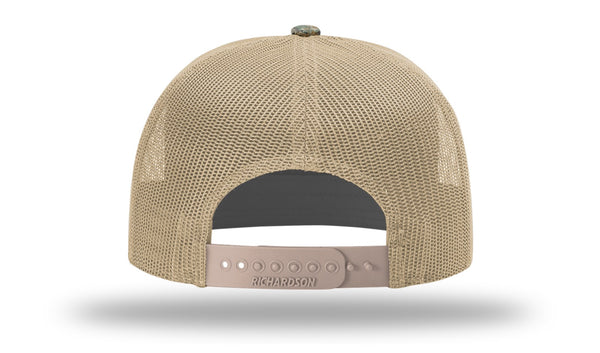 Richardson 168P Duck Camo 7-Panel Custom Leather Patch Hat
