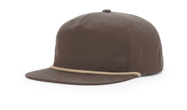 Richardson 256 custom leather patch hat in Dark Mocha with Khaki accents