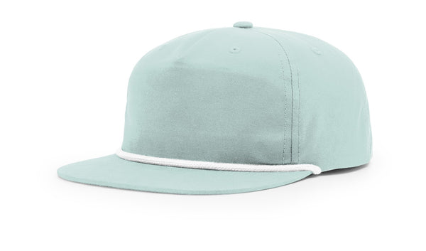 Richardson 256 custom leather patch hat in Dusty Blue with White accents