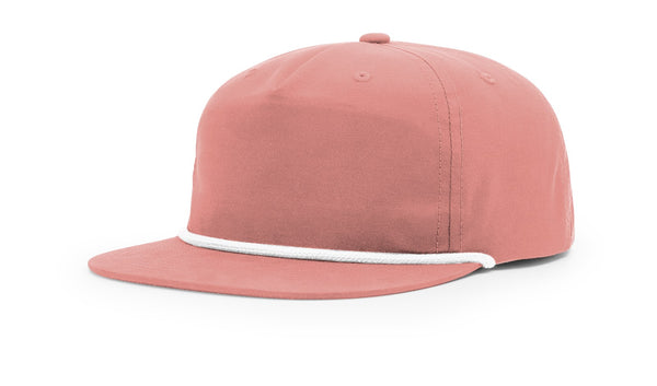 Richardson 256 custom leather patch hat in Dusty Red with White accents