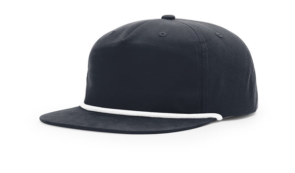 Richardson 256 custom leather patch hat in Midnight Navy with White accents