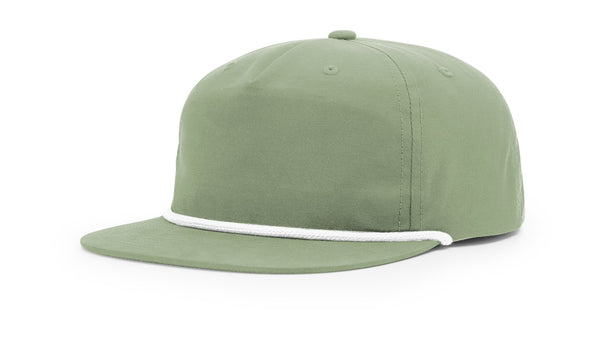Richardson 256 custom leather patch hat in Sage with White accents