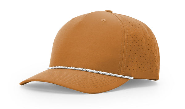 Richardson 355 custom leather patch hat in Clay, White, and Grey