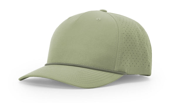 Richardson 355 custom leather patch hat in Light Olive with Olive accents