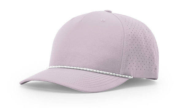Richardson 355 custom leather patch hat in Lilac, White, and Grey