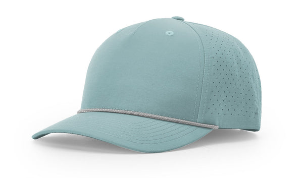 Richardson 355 custom leather patch hat in Smoke Blue, Grey, and White