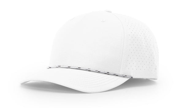 Richardson 355 custom leather patch hat in White, White, and Black