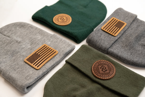 Custom Leather Patch Beanie - C. Richard's Leather  