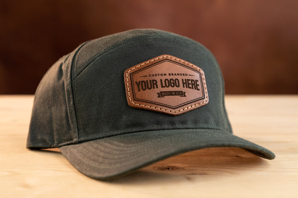 Waxed Canvas Custom Leather Patch Hat
