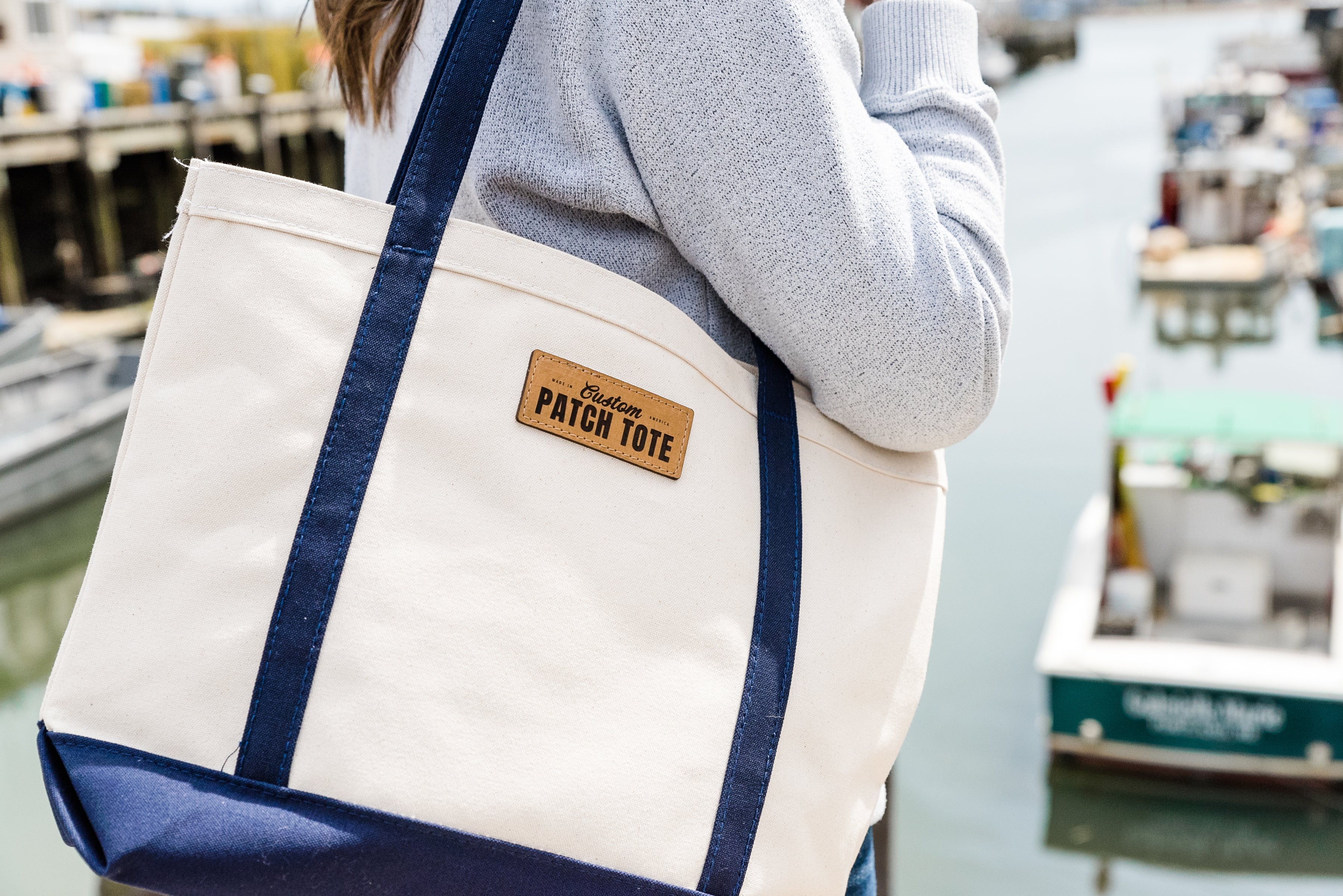 Original Custom Leather Patch Tote | MADE IN USA – C. Richard's Leather