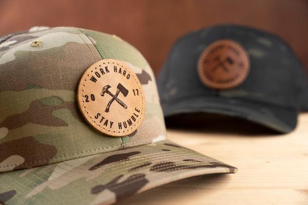 Richardson 862 Camo Custom Leather Patch Hat