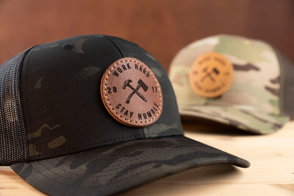 Richardson 862 Camo Custom Leather Patch Hat