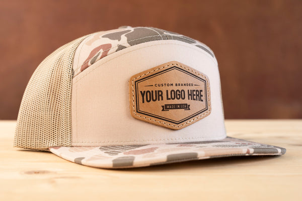 Richardson 168P 7-Panel Custom Leather Patch Hat
