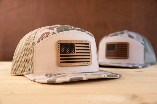 Richardson 168P 7-Panel Custom Leather Patch Hat