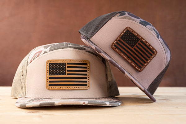 Richardson 168P 7-Panel Custom Leather Patch Hat