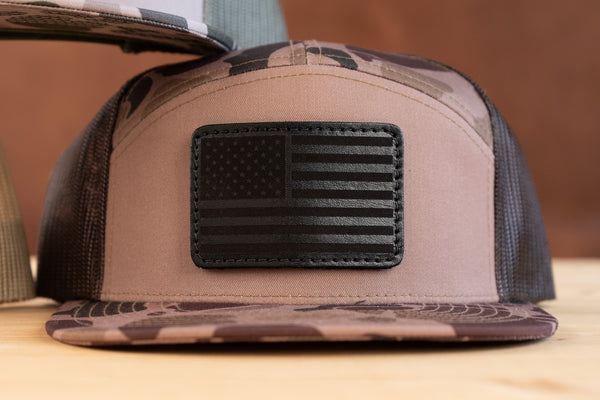 Richardson 168P 7-Panel Custom Leather Patch Hat