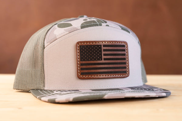 Richardson 168P 7-Panel Custom Leather Patch Hat